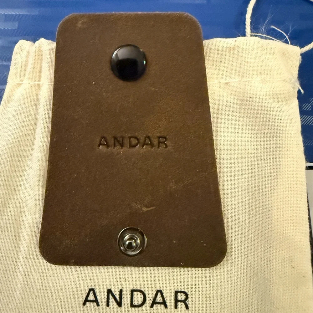 ANDAR Brown Leather Cord Keepers - Set of 3